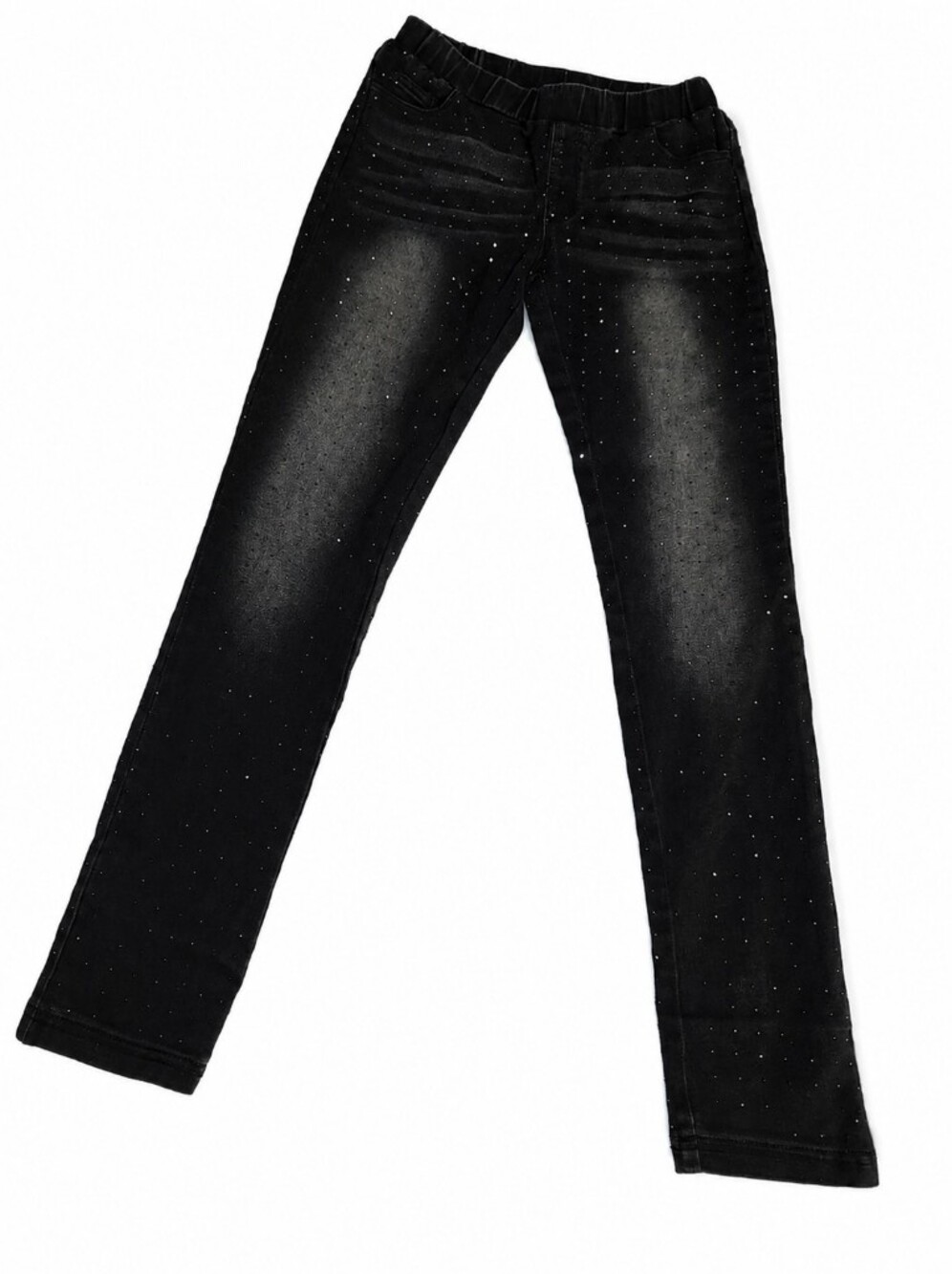 Vocal Black Rhinestone Skinny Jeans Size S Pull On Elastic Waist Bling